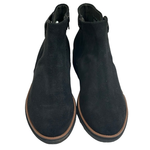 Clark’s Collection Spring “Sharon” Black Leather Suede Ankle Boots Size 9.5 - Picture 3 of 9